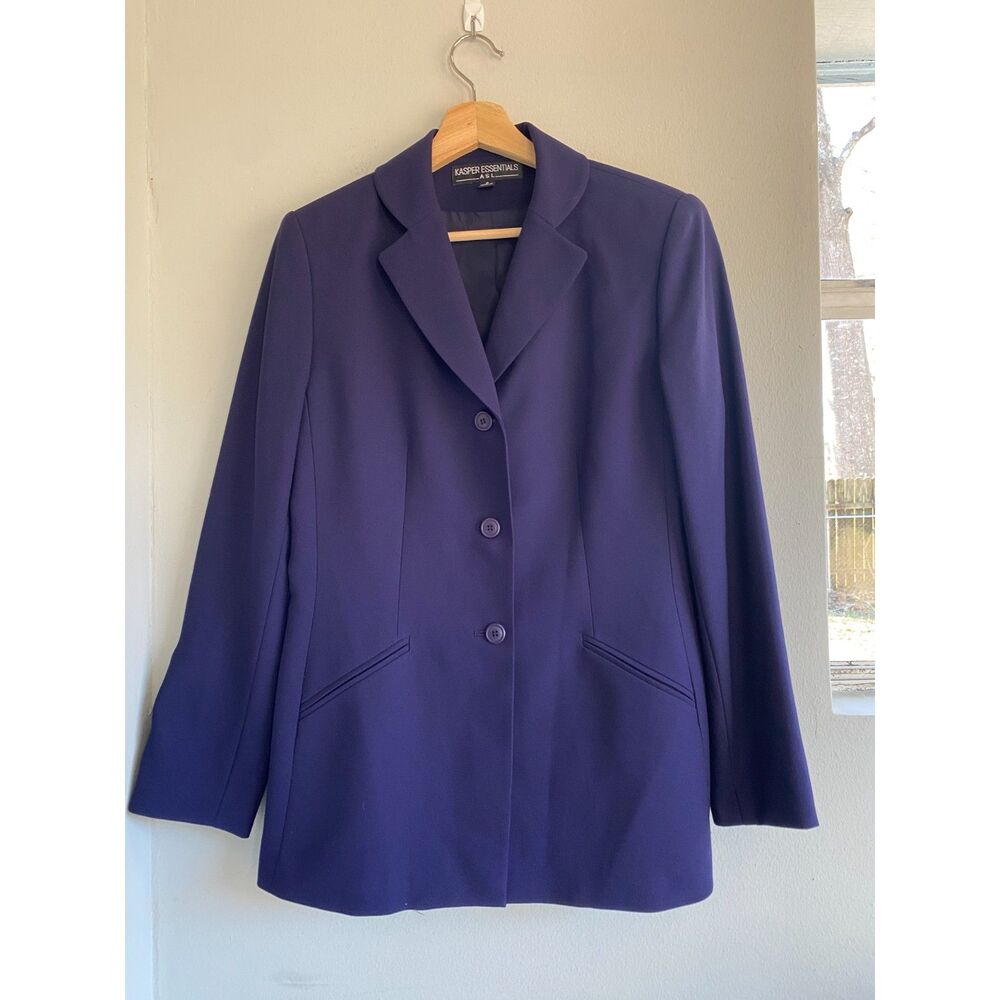 VTG Kasper Essentials ASL Women's 8 Suit Navy Essentials Career Wear